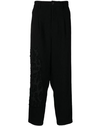 Yohji Yamamoto Pantalon à taille haute - Noir
