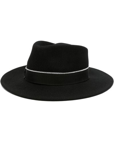 Borsalino Bow-detail Wool Hat - Black