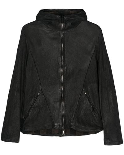 Giorgio Brato Hooded Leather Jacket - Black