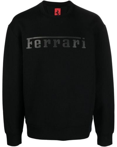 Ferrari Sweatshirt mit Logo-Print - Schwarz