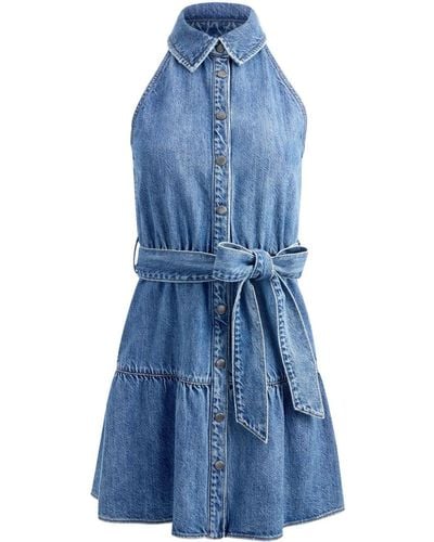 Alice + Olivia Robe en jean Miranda à coupe courte - Bleu