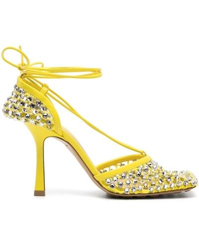 Bottega Veneta Sparkle Stretch 90mm Sandals - Yellow