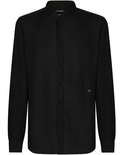 Dolce & Gabbana Camisa con etiqueta y logo - Negro