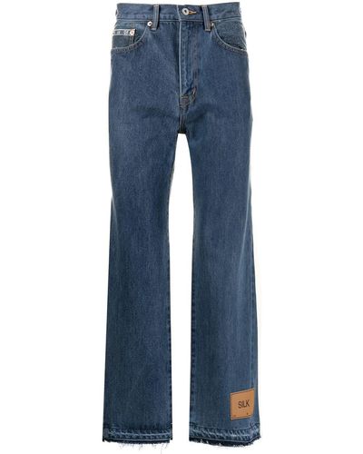 Doublet Bootcut-Jeans im Cropped-Design - Blau