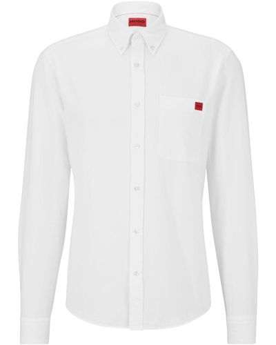 HUGO Camisa con aplique del logo - Blanco