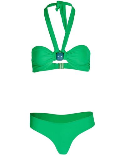 Silvia Tcherassi Valderice Fermina Knot-detail Bikini - Green