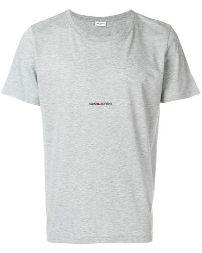 Saint Laurent T-shirt à logo imprimé - Gris