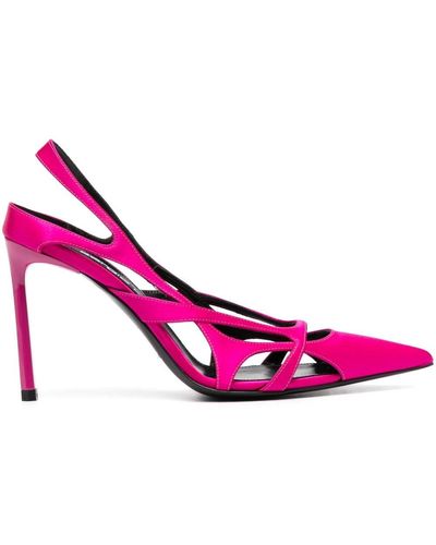 Sergio Rossi Sr Aracne 95mm Satin Court Shoes - Pink