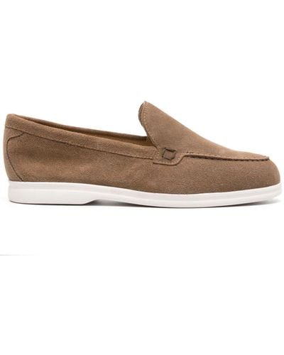 Doucal's Almond-toe Suede Loafers - Brown