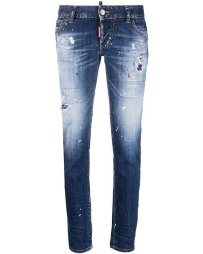 DSquared² Distressed Skinny Jeans - Blauw