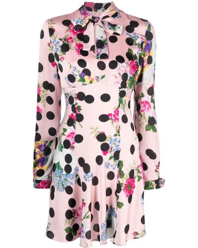 MSGM Minikleid mit Polka Dots - Weiß