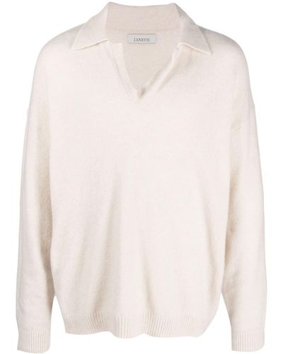 Laneus Spread-collar Knitted Sweater - White