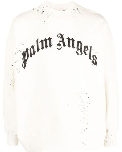 Palm Angels Herren baumwolle sweatshirt - Weiß