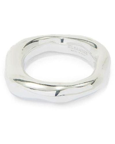 Jil Sander Engraved-logo Band Ring - White