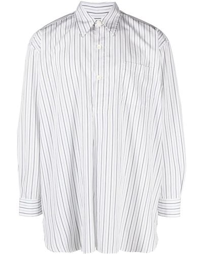Our Legacy Vertical Stripe Popover Shirt - White