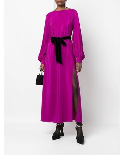 Gucci Balloon-sleeve Maxi Dress - Purple