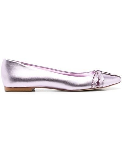 Sarah Chofakian Pati Leather Ballerina Shoes - Pink