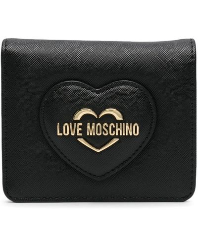 Love Moschino Portemonnaie mit Logo-Applikation - Schwarz