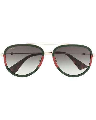 Gucci Gradient Pilot-frame Sunglasses - Green