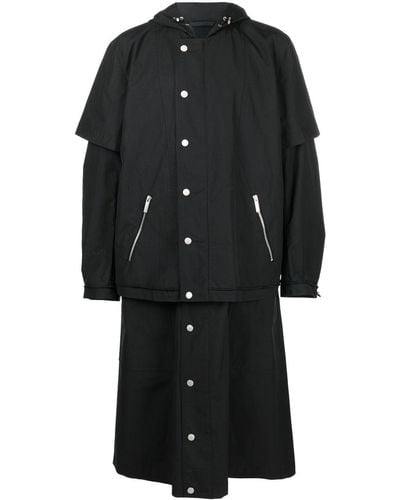 44 Label Group Single-breasted Trench Coat - Black