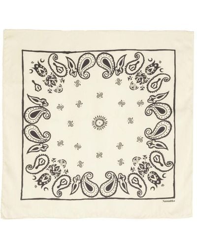 Nanushka Paisley-print Silk Scarf - Natural