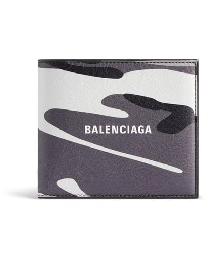 Balenciaga Cash Camouflage-print Leather Wallet - White
