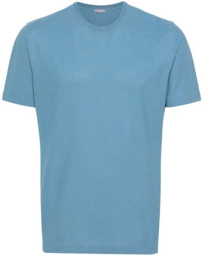 Zanone T-shirt en coton à manches courtes - Bleu