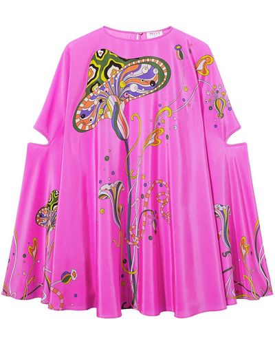 Emilio Pucci Floral-print Silk Dress - Pink