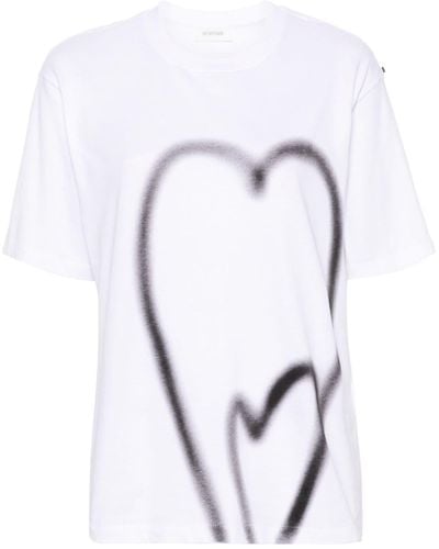 Sportmax Heart-print Cotton T-shirt - Blue