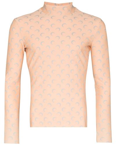 Marine Serre Top con estampado Crescent Moon - Naranja