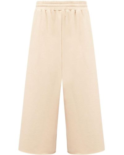 MM6 by Maison Martin Margiela Wide-leg Cropped Track Trousers - Natural
