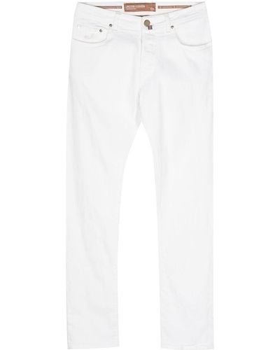 Jacob Cohen Tief sitzende Jeans mit Einstecktuch - Weiß