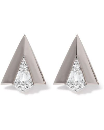 Annoushka Puces d'oreilles en or 18ct pavées de diamants - Blanc