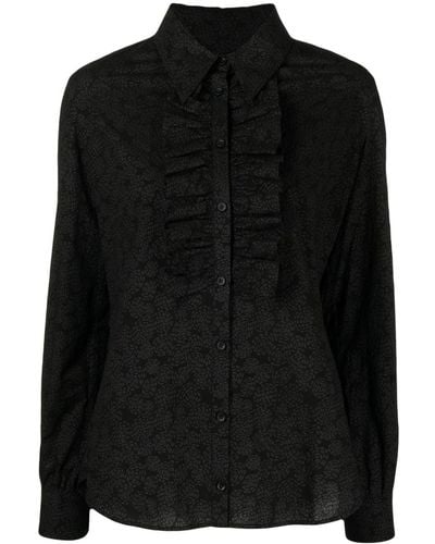 Uma Wang Ruffled Long-sleeve Shirt - Black