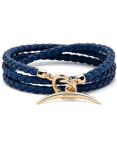 Shaun Leane Quill Armband aus Gold-Vermeil und Leder - Blau