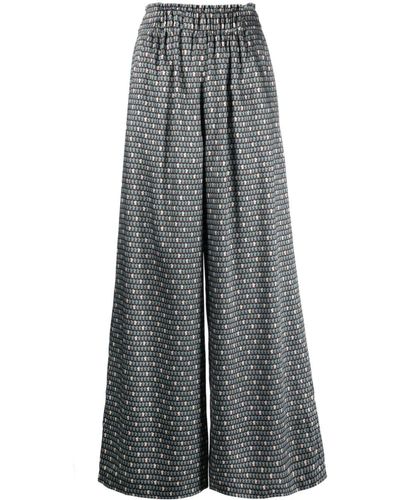 Claudie Pierlot Printed High-waisted Palazzo Trousers - Grey