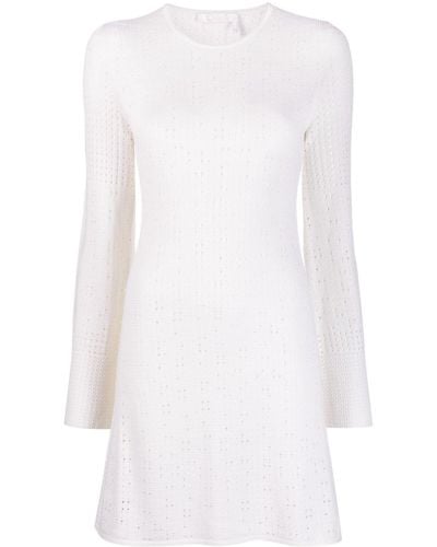 Chloé Knitted Long-sleeve Dress - White