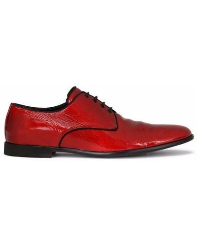 Dolce & Gabbana Patent Leather Derby Shoes - Red