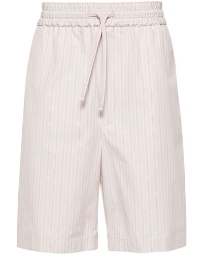 Lardini Pinstriped drawstring bermuda shorts - Weiß