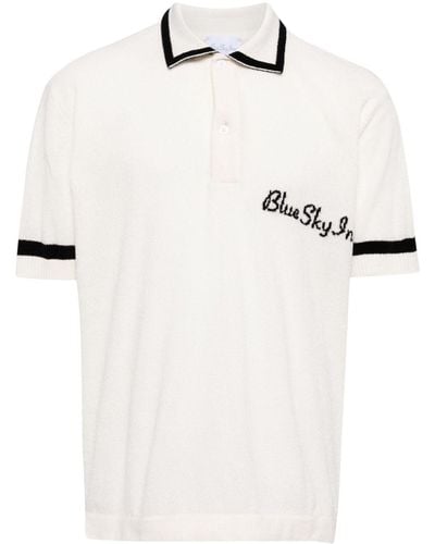 BLUE SKY INN Logo-embroidered Knitted Polo Shirt - White