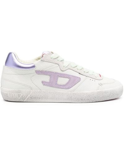 DIESEL S-leroji Low-pastel Leather And Suede Sneakers - White