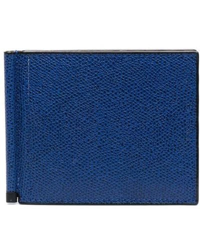 Valextra Portafoglio Simple Grip bi-fold - Blu