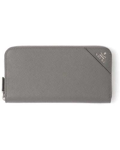 Prada Logo-lettering Leather Wallet - Gray