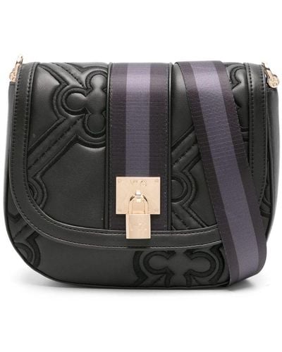 V73 Iris Embroidered-motif Shoulder Bag - Black