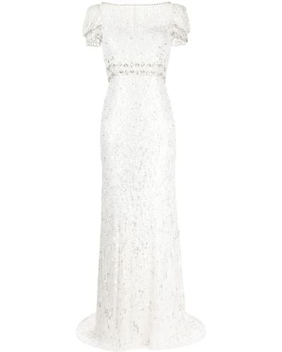 Jenny Packham Sungem Sequin-embellished Dress - White