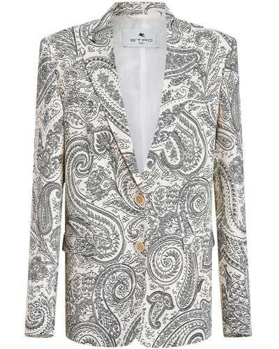 Etro Blazer con estampado de cachemira - Gris