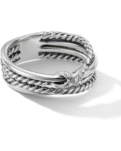 David Yurman X Crossover Ring mit Diamant - Mettallic