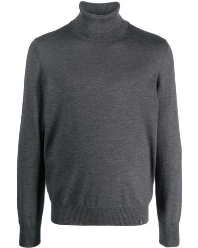 Fay Roll-neck Wool Sweater - Grey
