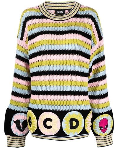 Gcds Colour-block Stripe Knit Jumper - Black