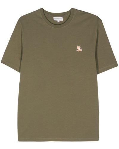Maison Kitsuné T-Shirt mit Chillax Fox-Applikation - Grün